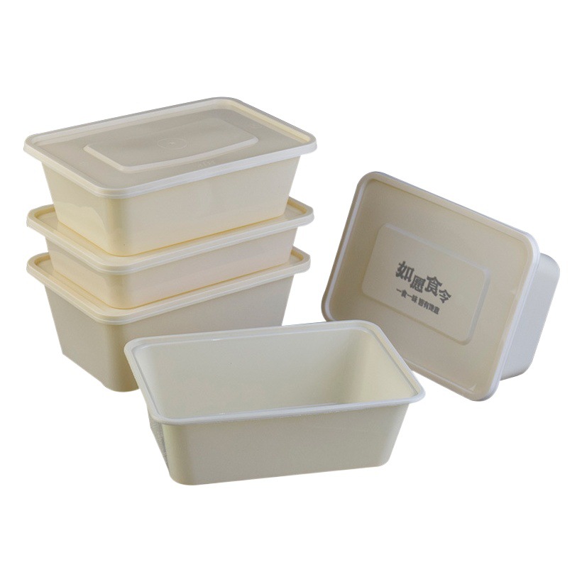Disposable takeaway snack box degradable rectangular thickened pp plastic packing box a printable lunch box