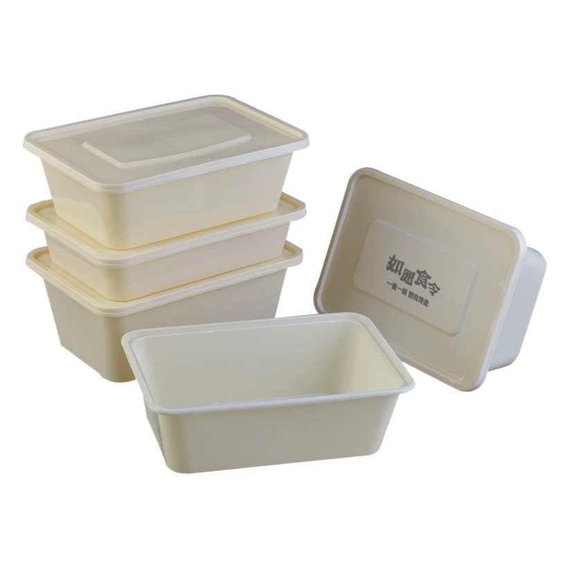 Одноразовая коробка для фаст-фуда на вынос, биоразлагаемая прямоугольная утолщенная пластиковая упаковочная коробка из полипропилена, коробка для обеда с возможностью печати, начиная с одной штукой