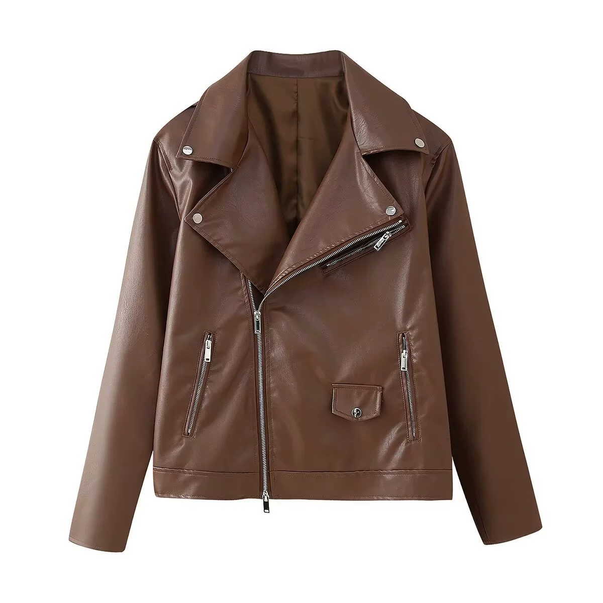 Autumn colored jacket with zipper, European style, wholesale, city style
