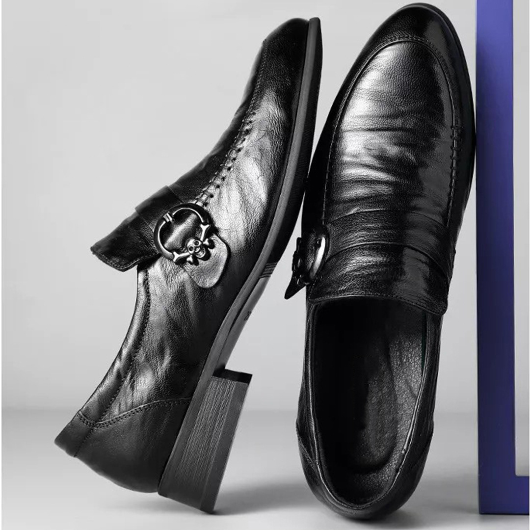 Zapatos de cuero para hombres puntiagudos transfronterizos, ropa formal para hombres, zapatos para hombres de negocios, zapatos casuales británicos puntiagudos, zapatos de trabajo