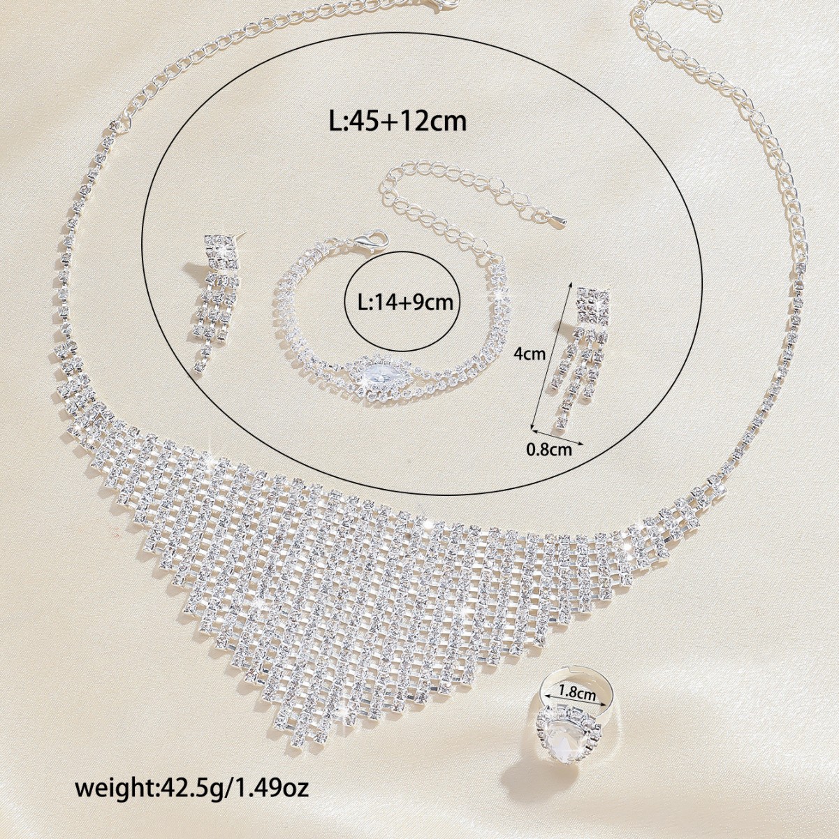 Braut Schmuckset Mit Strasssteinen Für Hochzeitskleider_voghion.com