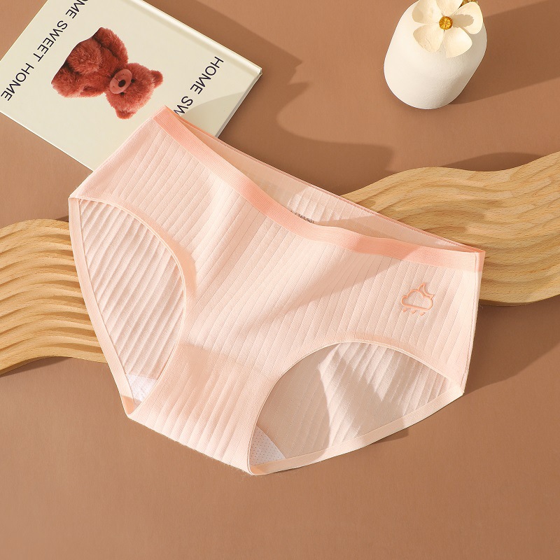 Algodón puro entrepierna antibacteriana de las mujeres transpirable Mediados de cintura triángulo de la muchacha japonesa pantalones cortos cabeza de algodón ropa interior sin costuras para las niñas