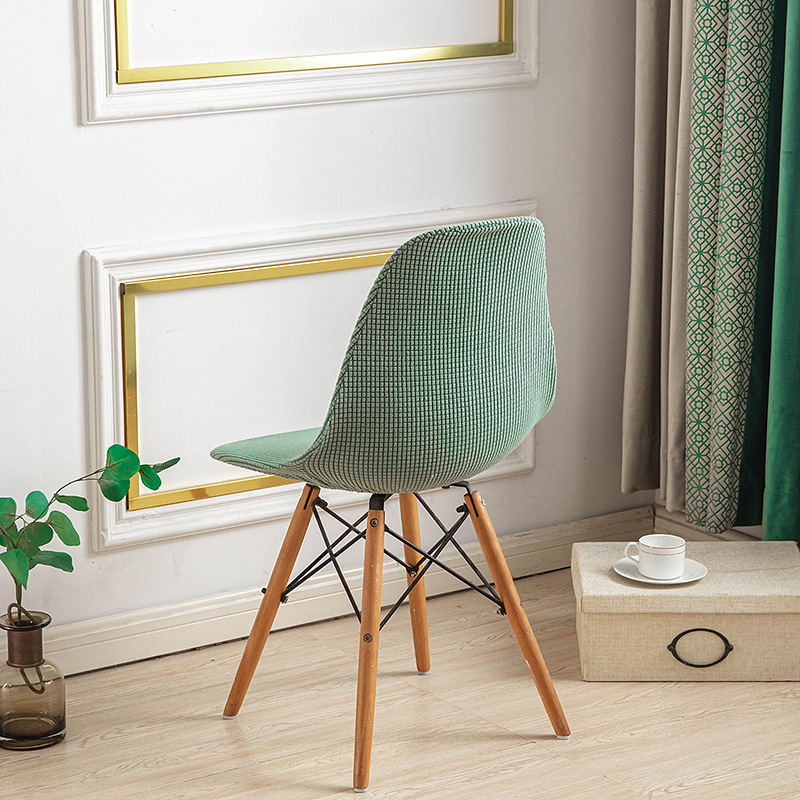 Amazon Kalın Mısır Kadifesi Eames Kabuk Sandalye Kılıfı Toz Geçirmez Aşınmaya Dayanıklı Granül Polar Kavisli Kulüp Sandalye Kılıfı