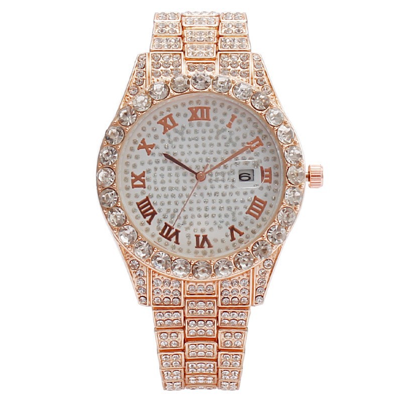 Foreign Trade Export Hot Selling Gypsophila Fashion Roman Pattern Full Diamond Ladies Watch Women's Watch Manufacturer Spot Wholesale