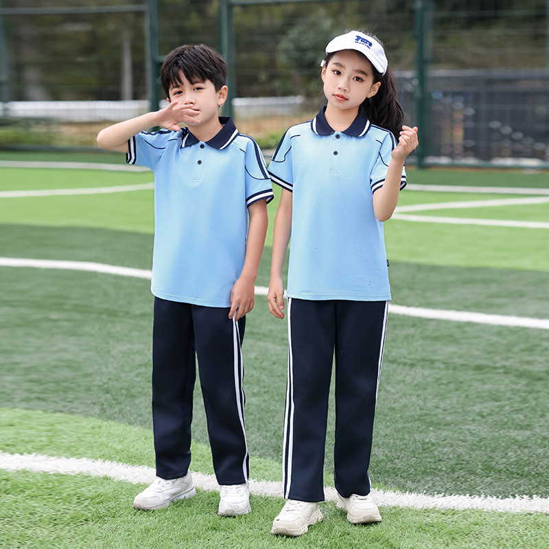 Little Eaglebill Summer Two-Piece Set for Junior High School Students and High School Students Short-Sleeved Sports Uniforms for Primary and Secondary School Students Group Class Uniforms