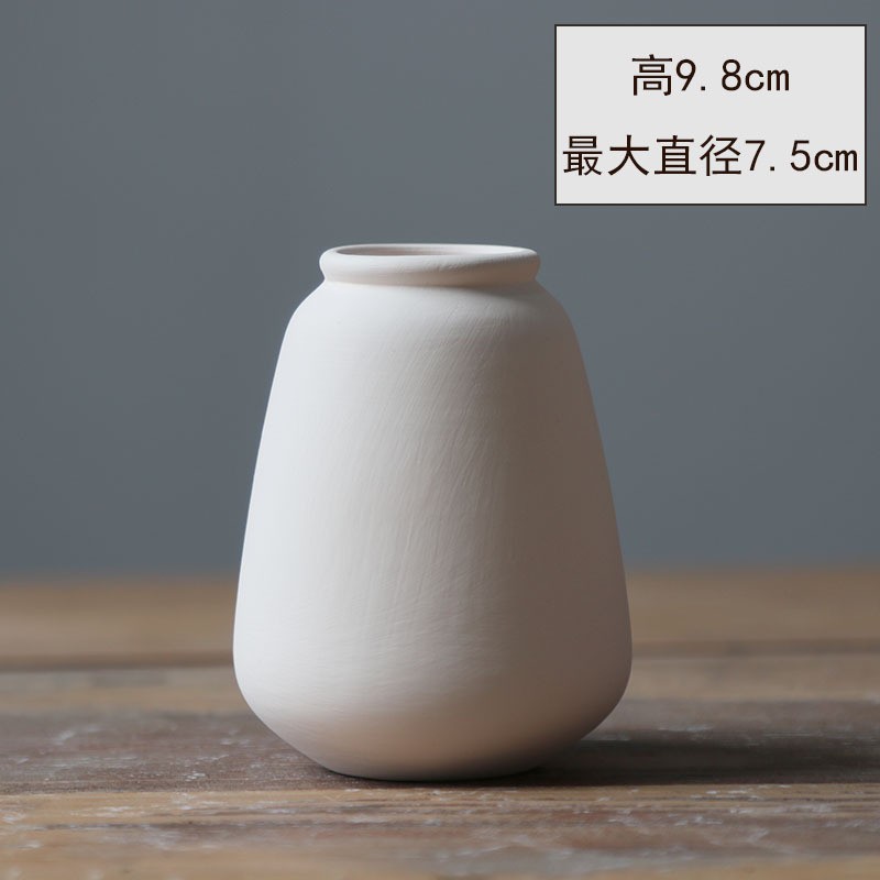 Vasos de cerámica simple, flores secas al aire nórdicas, flores secas al aire, pinturas de color bajo esmalte cerámico, productos semiacabados de bricolaje.