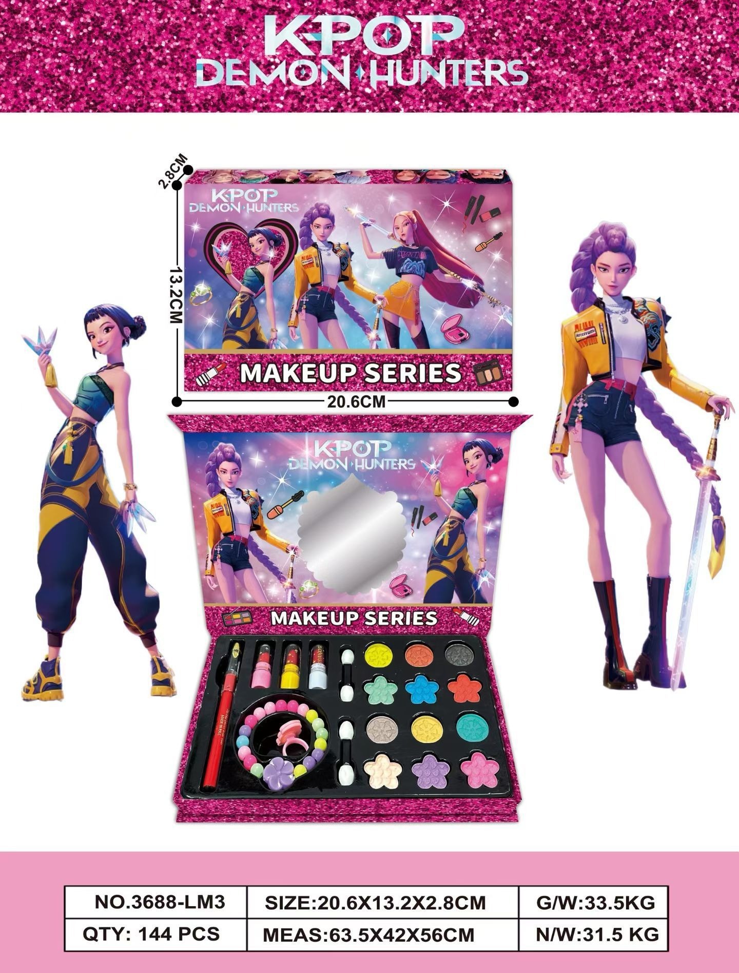 Set Portátil de Maquillaje de Juguete de Plástico, Portátil, para Juegos de Rol