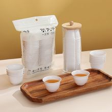 耐热一次性功夫茶杯60ml带收纳杯架稻壳品茗杯品茶招待喝茶杯高档