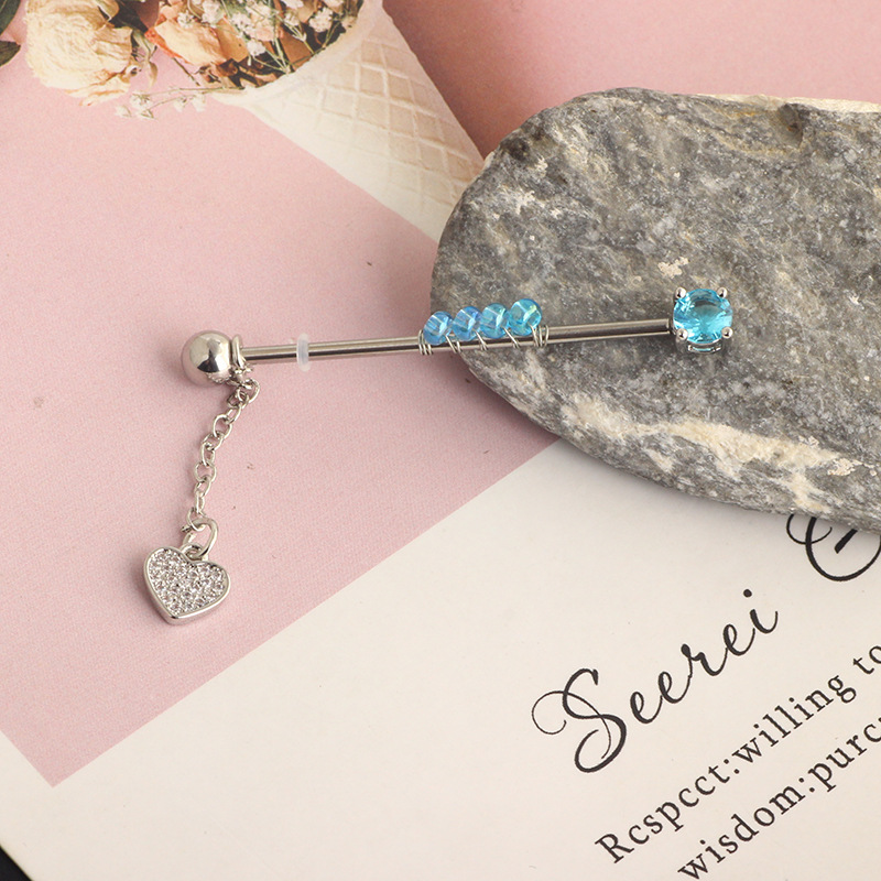 Stainless Steel Industrial Ear Long Rod Body Piercing Ear Bone Nail Export Jewelry detail image 8