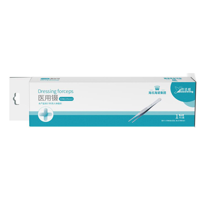의료용 핀셋, 부형제 핀셋, 홈 없음(125mm), 1개/박스 - 1박스