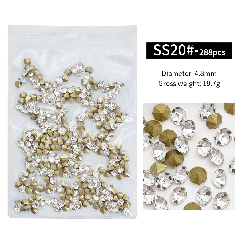 1440 uñas arte plano transparente diamante blanco Super Flash checa diamante austriaco AB color tamaño uñas accesorios decorativos de diamantes al por mayor