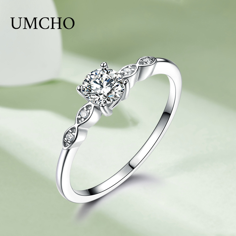 European and American 925 silver ring Women's diamond ring single stone engagement bride cubic zirconia ring spot manufacturers wholesale