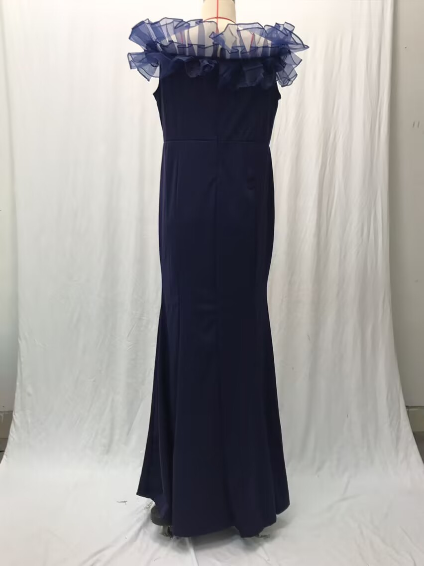 Elegantes Damen Strickkleid Mit Ein-schulter-schnitt Und Rüschen_voghion.com