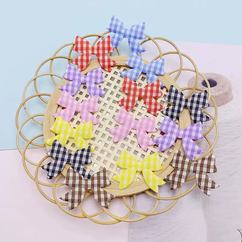 定制格子蝴蝶结辅料配件苏格兰蝴蝶结绑带装饰头饰品手工diy配饰