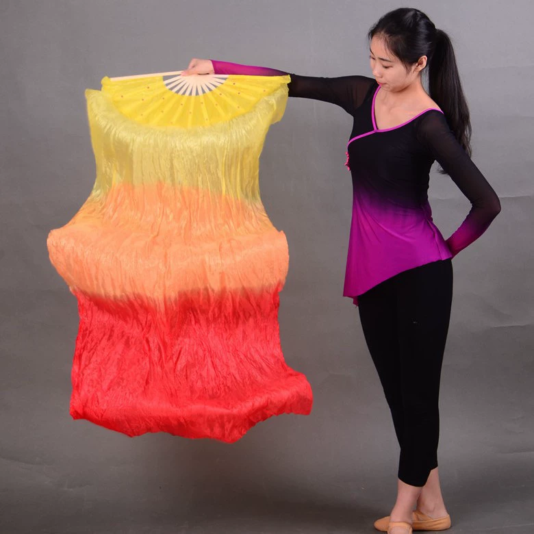 Завод оптовый Градиент 3 цвета пламени Вентилятор длинный вентилятор танец вентилятор удлиненный Янко вентилятор 1,5 м