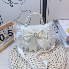 儿童包包可爱女童斜挎包蝴蝶珍珠手提包小女孩卡通公主珍珠百搭时