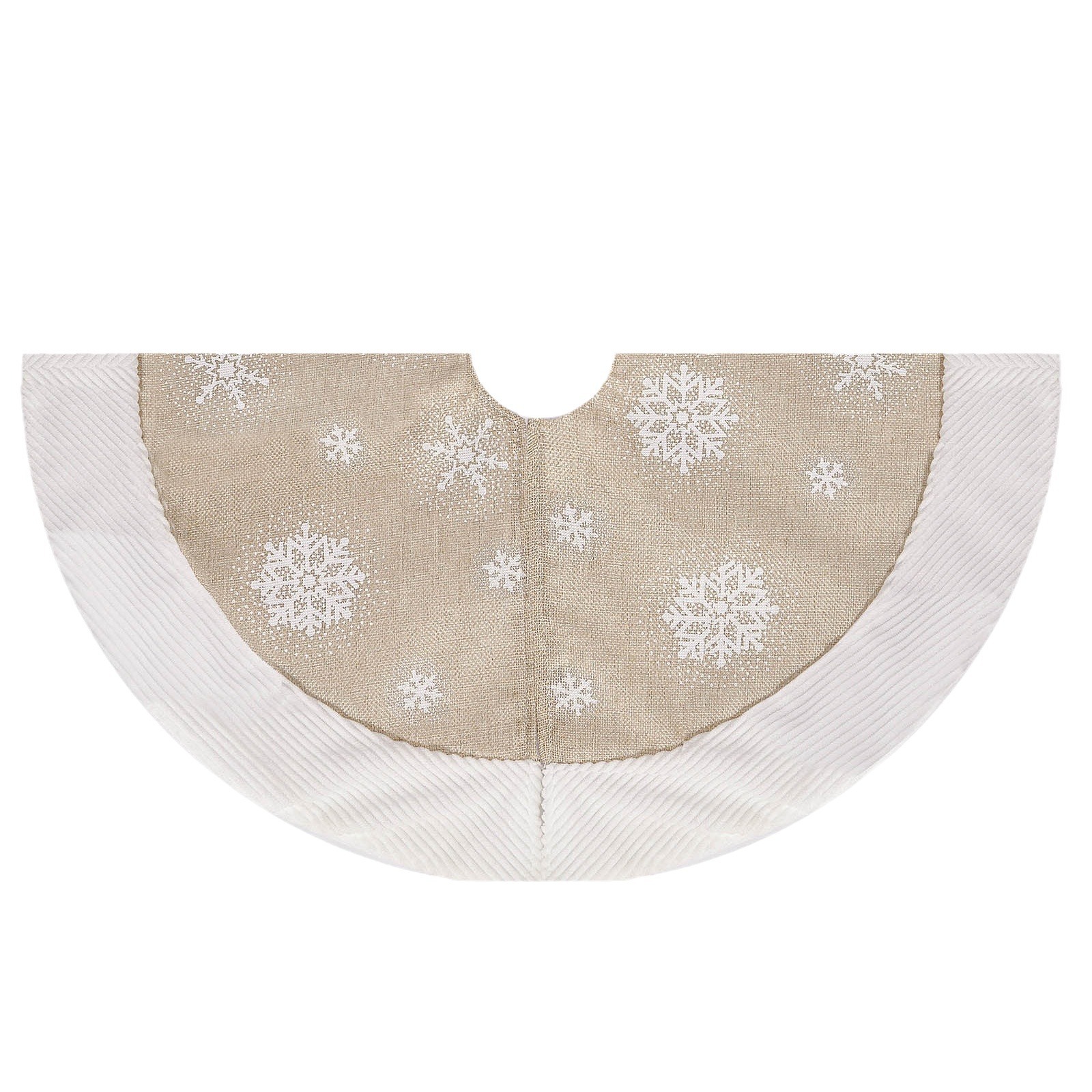 Navidad transfronteriza creativa copo de nieve borde de peluche falda de árbol de Navidad decoración de atmósfera de vacaciones delantal de Navidad marrón