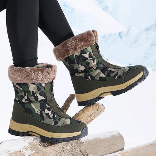 Women's and Men's -30°C Waterproof Snow Boots with Fleece Lining, Thick Insulation, Non-Slip Soles, and Removable Insoles - Available in Sizes 41 and 42