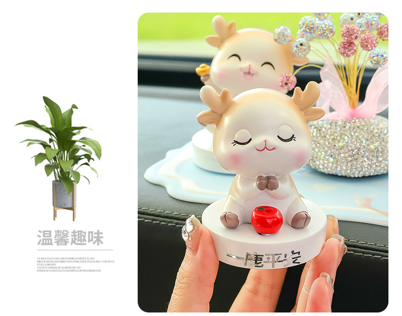 New Yilu Ping An Car Ornaments Deer Ornaments Car Small Ornaments Center Console Decorations Car Decoration Supplies