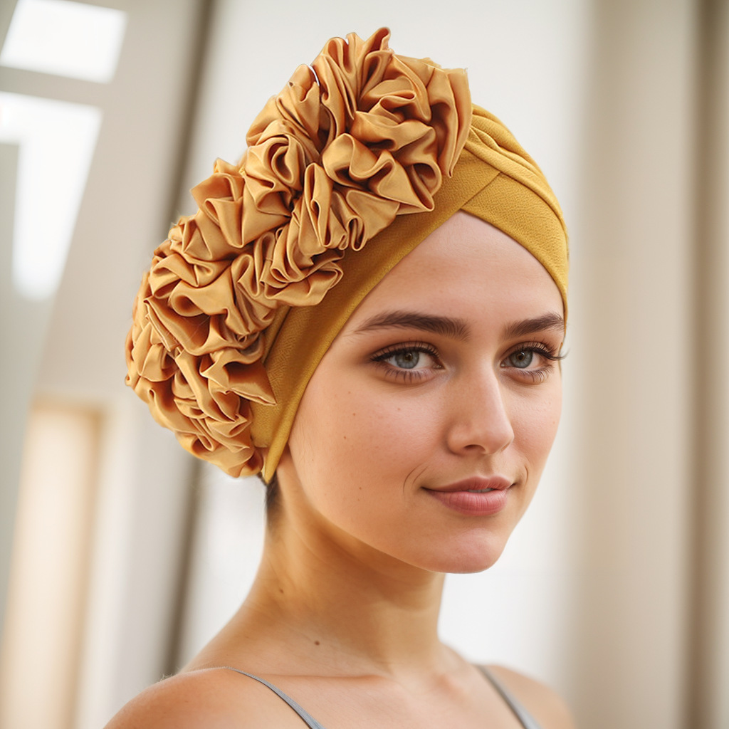 Muslim hat Large floral side African hat Indian hat Muslim hat_voghion.com