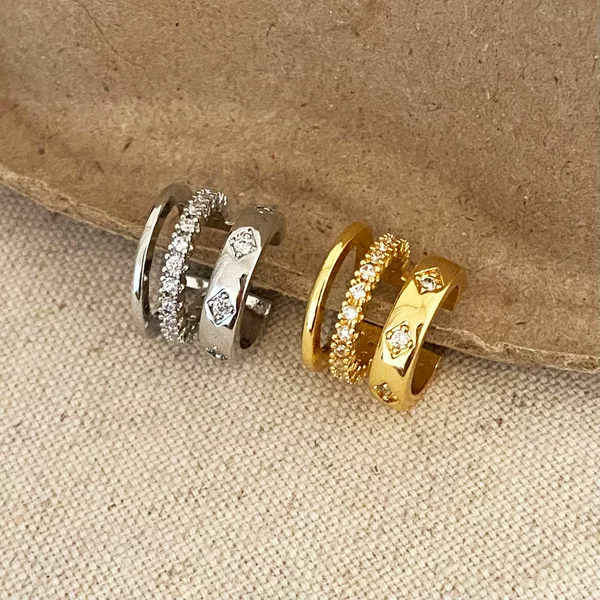 Korean Multi-Layer Design Niche Versatile Zirconium Ear Bone Clip Accessible Luxury High-End Simple Fashion Personalized Earrings for Women