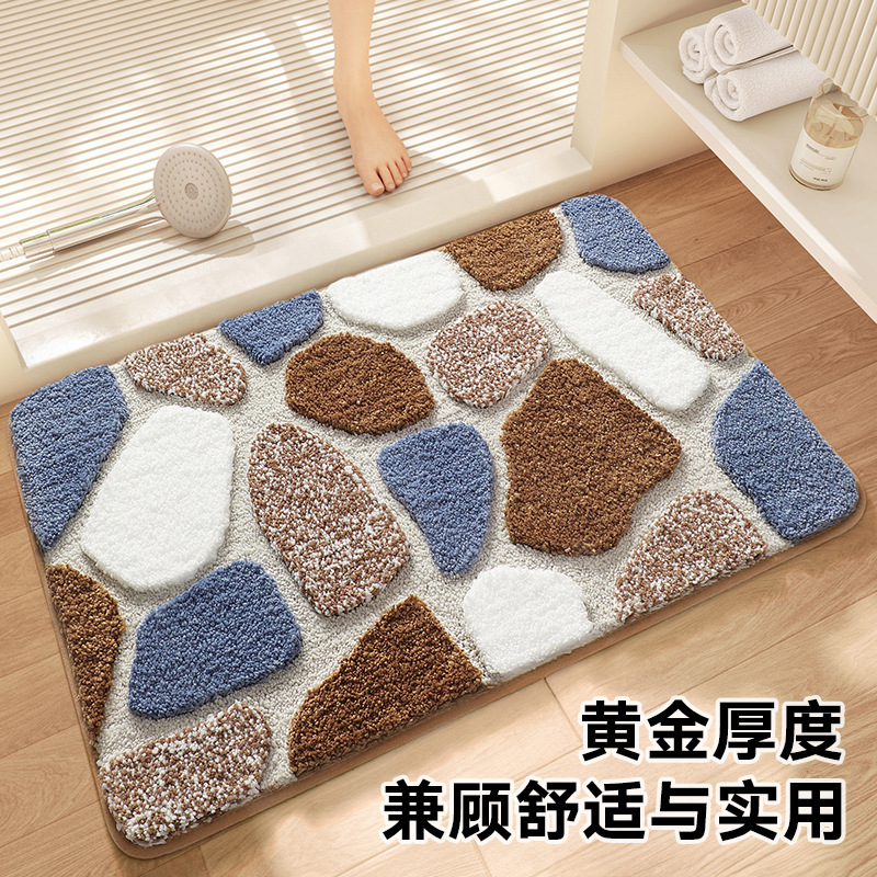 Southeast Asia Absorbent Bathroom Floor Mats Door Entry Household Imitation Cashmere Anti-Slip Mats Bathroom Floor Mats Japan and South Korea
