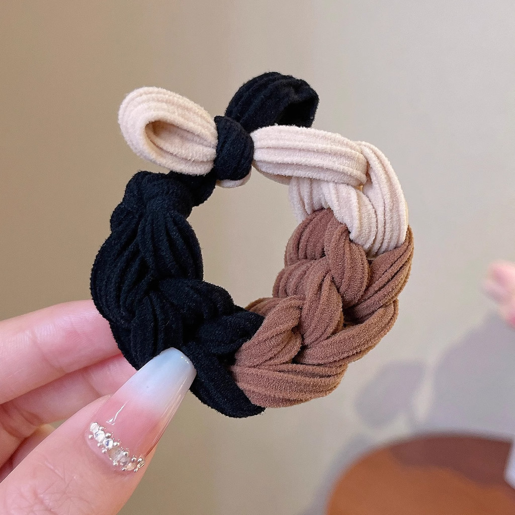 Perlas de terciopelo de alta sensación, anillo de cabello de intestino grande, temperamento femenino elegante, cuerda de cabello de cola de caballo baja, cuerda de cabello de alta elasticidad no dañada