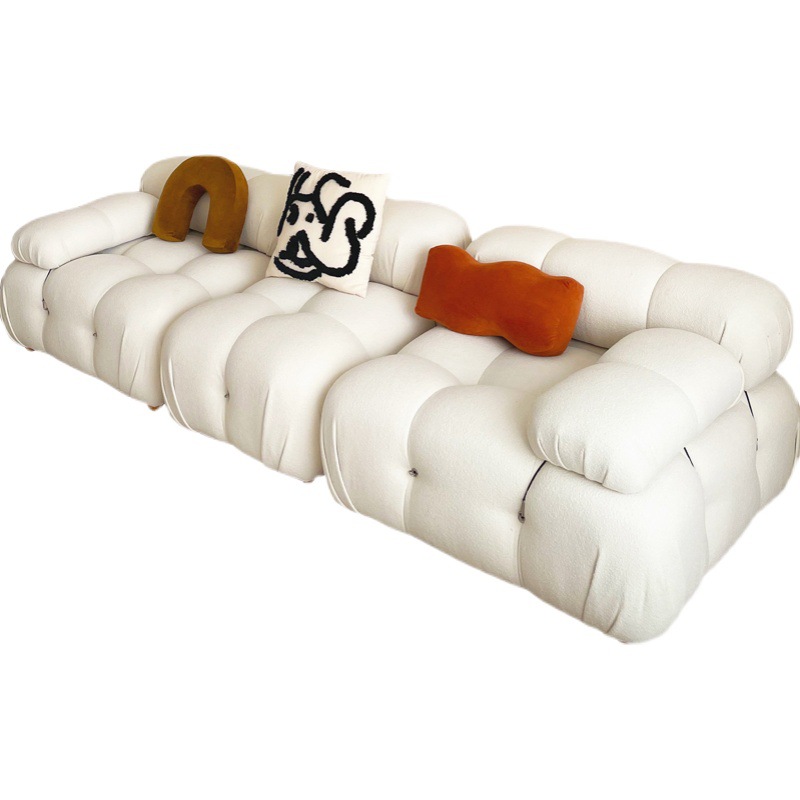Tofu Block Lazy Sofa Living Room Set Small Apartment Furniture Cube Module Cream Ins Tatami Small Apartment 5