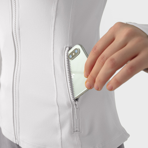 A drop-shipping new fitness jacket for women, slim stretch sports jacket, zipper running yoga wear, long-sleeved top