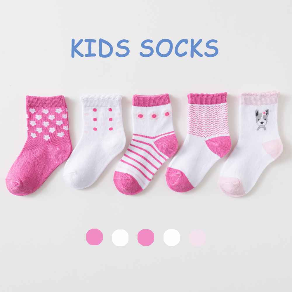 21年春秋款棉儿童袜中筒女童袜可爱小花厂家代发舒适透气童袜