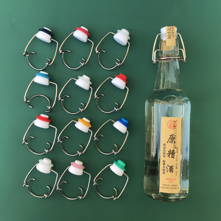 白酒原糟酒定制摇摆盖弹簧瓶盖可批发可定制颜色尺寸钢丝瓶盖