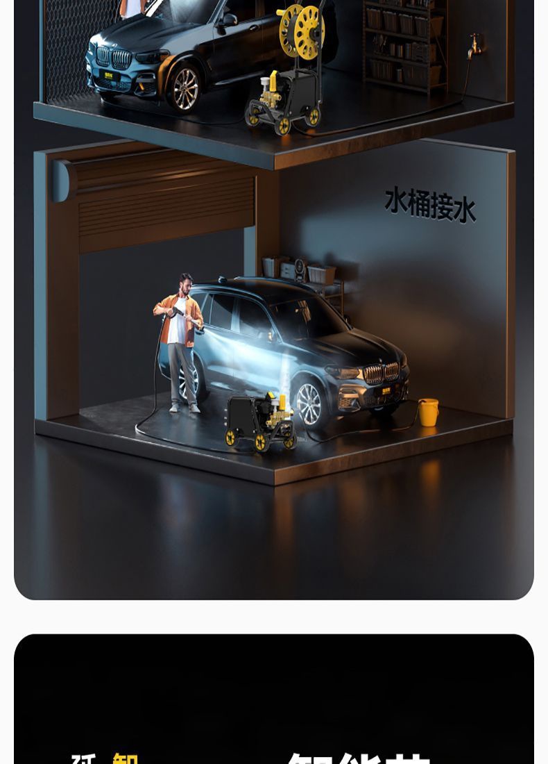 Guide Car High-Pressure Water Gun for Home Use, High-Power 220V Car Washing Gun, Portable Cleaning Machine