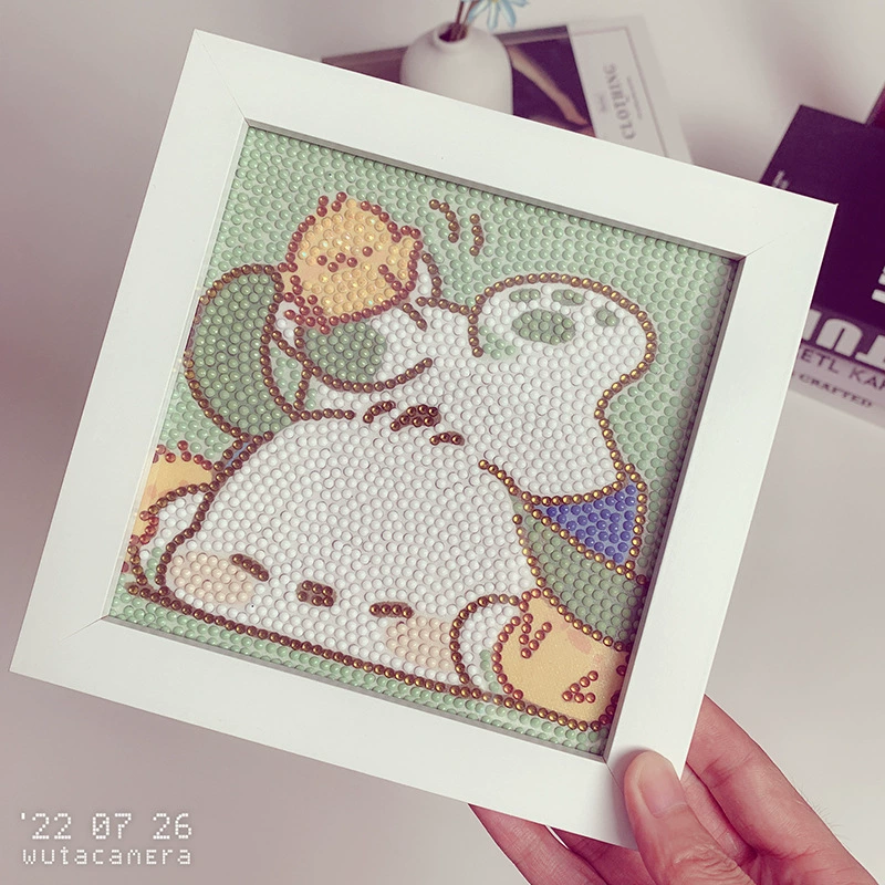 Даймонд-пейнтинг (Sanrio) Kuromi и смешанные мультфильмы, 17×17 см, полный страз DIY набор, детское рукоделие