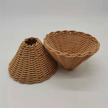 圆形藤编LED灯罩定制圣诞装饰台灯串灯配件防刺眼壁灯吊灯罩外壳