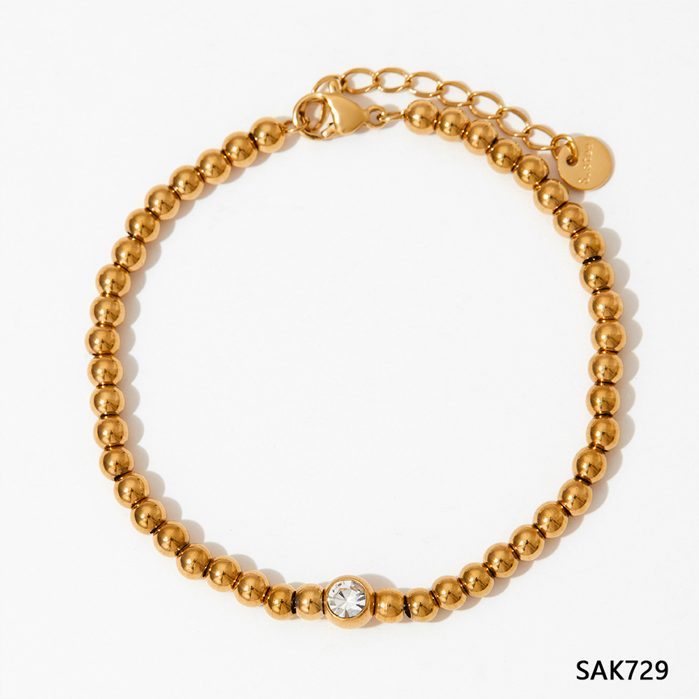 Lässig Einfacher Stil Geometrisch Edelstahl 304 16 Karat Vergoldet Weißgold Plattiert Vergoldet Armbänder In Masse display picture 10