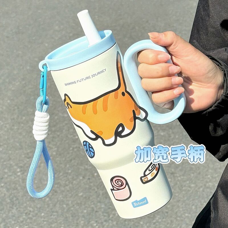 軽くて高級感のあるウォーターカップ 316 ステンレス鋼のポータブルコーヒーカップ大容量高価値ニッチ断熱ケトル|undefined