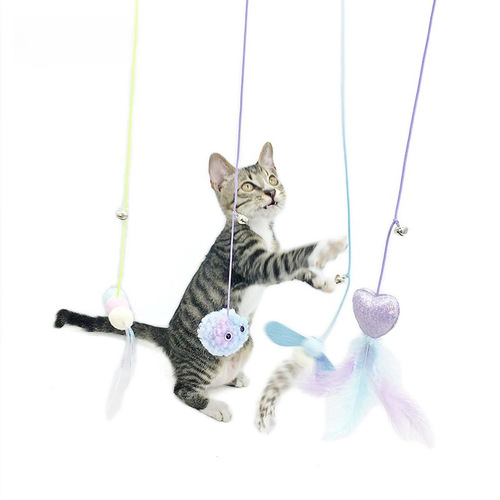Xingzhi Cat New Swing Door Hanging Cat Toy Rod Adjustable Elastic Hanging Self-entertainment Cat Toy 