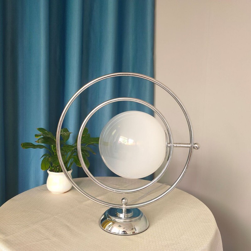 Italian art rotating moon table lamp living room Bauhaus 1970s medieval vintage bedroom bedside lamps