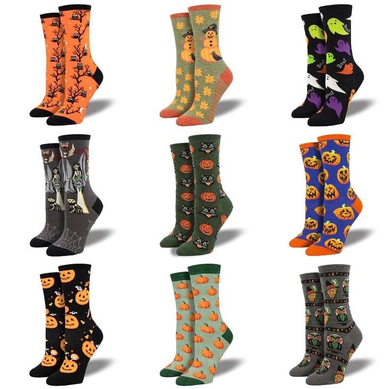 Amazon European and American Cross-Border New Halloween Creative Funny Pumpkin Jacquard Trendy Socks for Men and Women Couples Mid-Calf Socks Amazon European and American Cross-Border New Halloween Creative Funny Pumpkin Jacquard Trendy Socks for Men and Women Couples Mid-Calf Socks