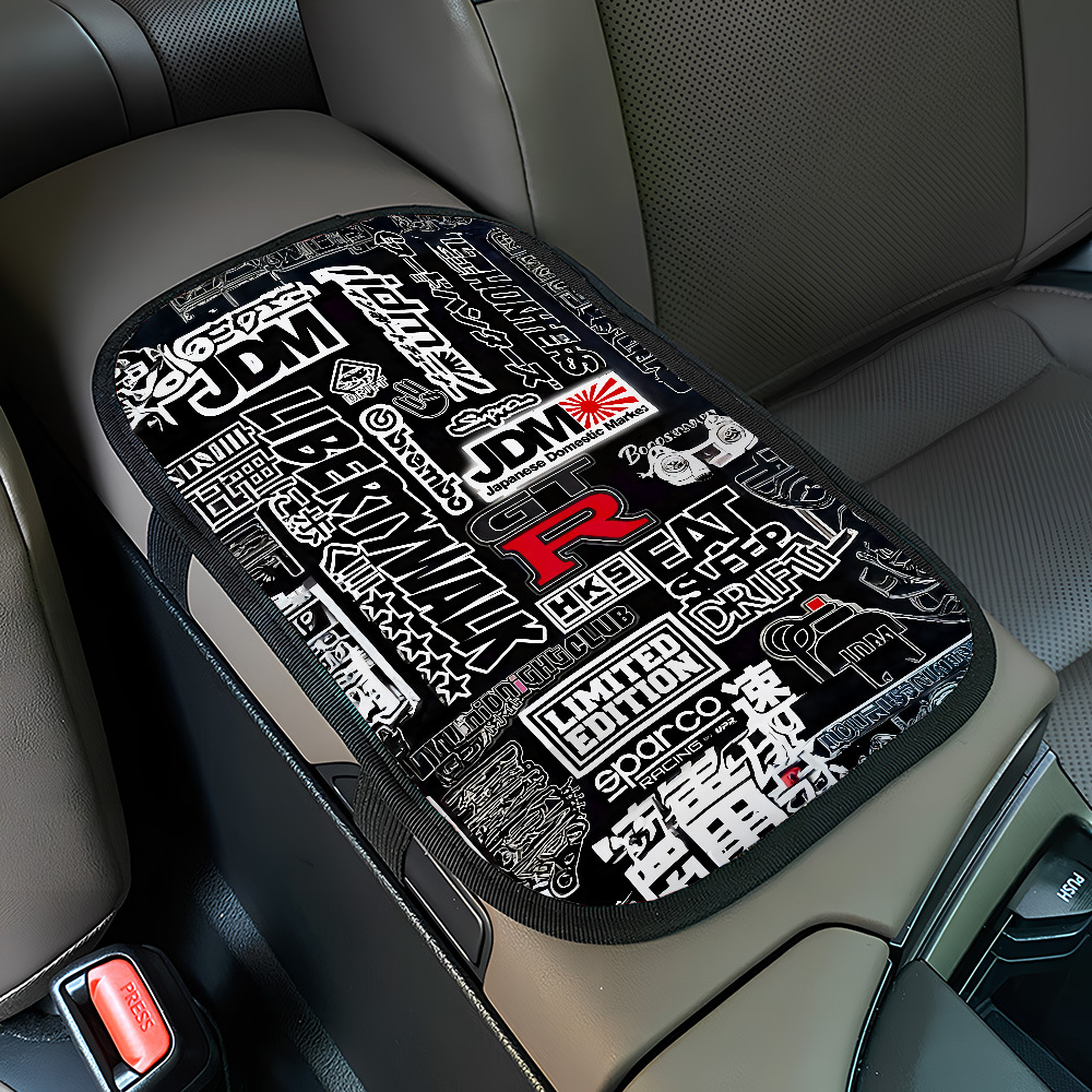 Factory direct sales, cross-border best-selling car armrest cushion with fun patterns, sponge car interior accessories, car center console