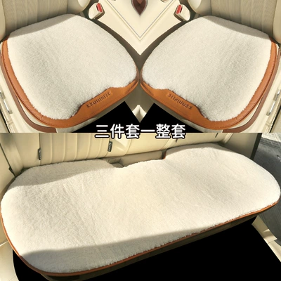 Car Seat Cover Front and – Wool pad - vibrant-orange-ljj-leather-and-fur-small-three-pieces