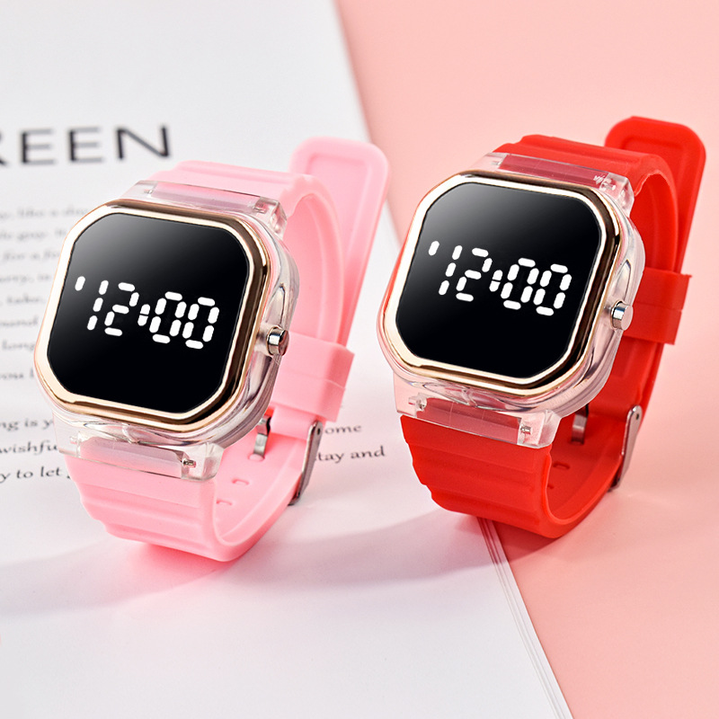 Electronic Movement Solid Color Pattern Cute Simple Style Solid Color Electronic Kids Watches