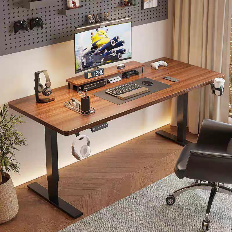 Solid Wood Hand-Operated Lifting Table Computer Table Study Table Desk Home Office Desk E-Sports Table Liftable Workbench