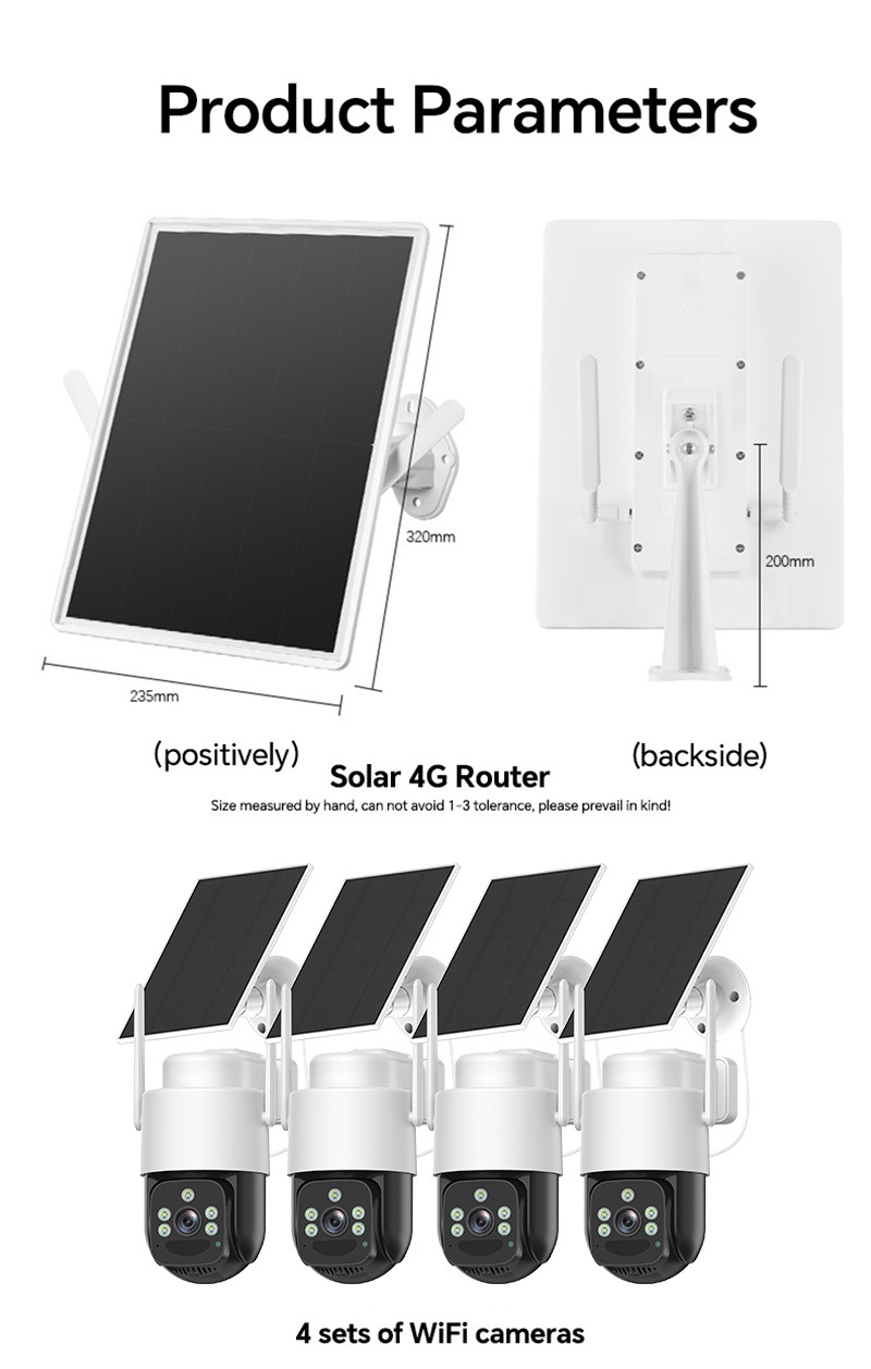 Solar-Außensicherheitskamera, 4MP, Nachtsicht