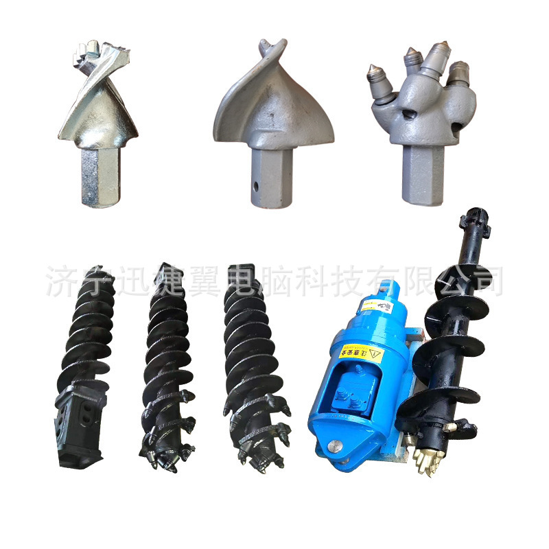 螺旋钻头挖掘机改螺旋钻房屋地基打桩机光伏农用再树挖坑钻土神器