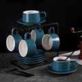 北欧莫兰迪ins陶瓷咖啡杯碟带勺简约哑光喝水杯创意家用杯子套装
