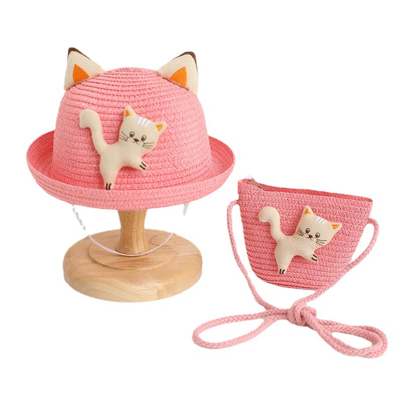 Children's sun hat for men and women, summer cap, bag, cartoon set solar-powered, sun protection