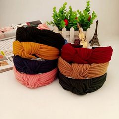New Fashion Retro Fabric Knot Headband, Korean Style Ins Wide Headband, Non-Pressing Headwear Accessory, Basic and Stylish