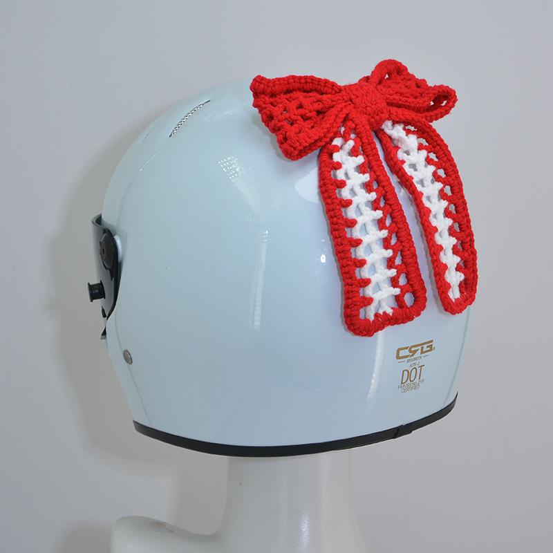 Electric Motorcycle Helmet Decoration Cute Bow Modified Woven Accessories