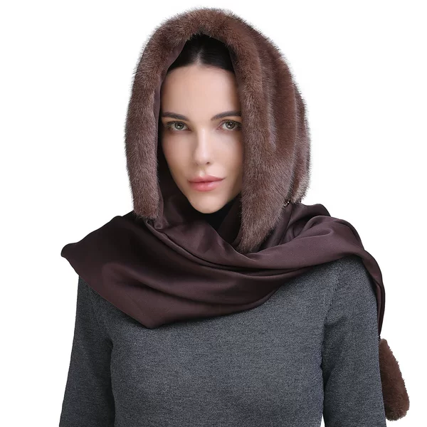New Imitation Mink Hat Silk Scarf Women Square Scarf Winter Lazy Pendant Scarf Neck Decoration Fashion All-match Neck Protection